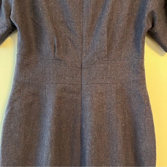 Lela Rose Wool Tweed Twill Mini Sleeveless Dolman Sleeve Sheath silk lining Gray - Picture 6 of 11
